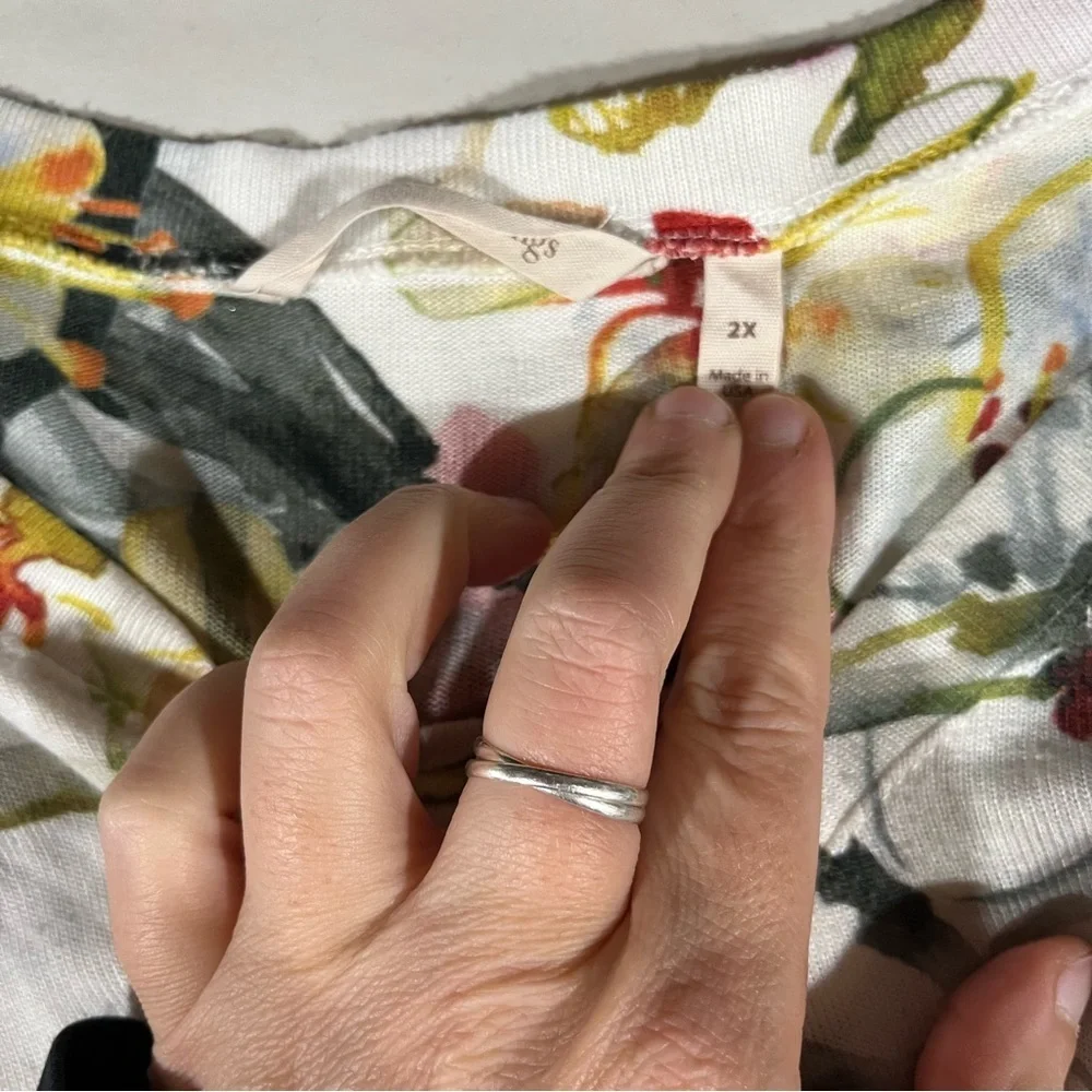 Soft Surroundings Multicolor Floral Sweater Blouse 2X - Picture 9 of 9